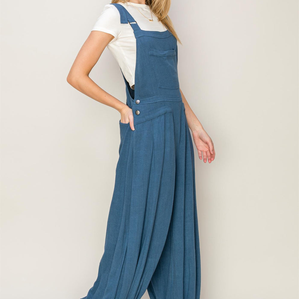 
                  
                    Linen Overall Jumpsuit with Cinched Ankle Detail
                  
                