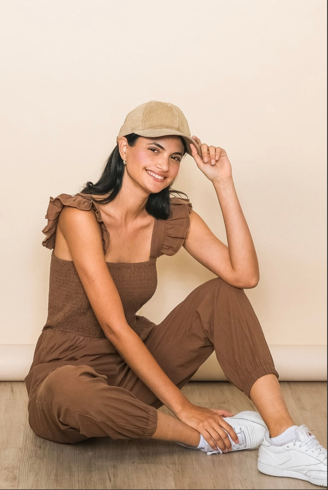 
                  
                    Flutter Sleeve Woven Smocked Jogger Jumpsuit with Pockets
                  
                