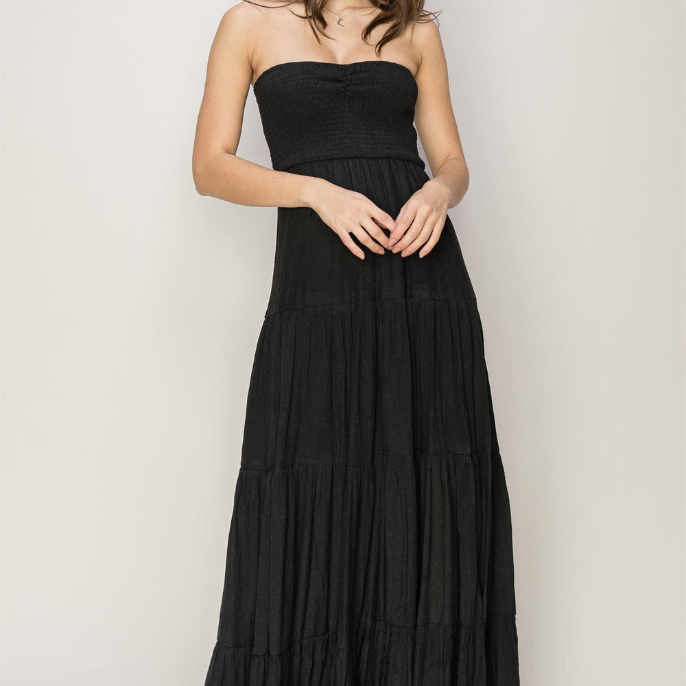
                  
                    Strapless Smocked Tiered Maxi Dress
                  
                