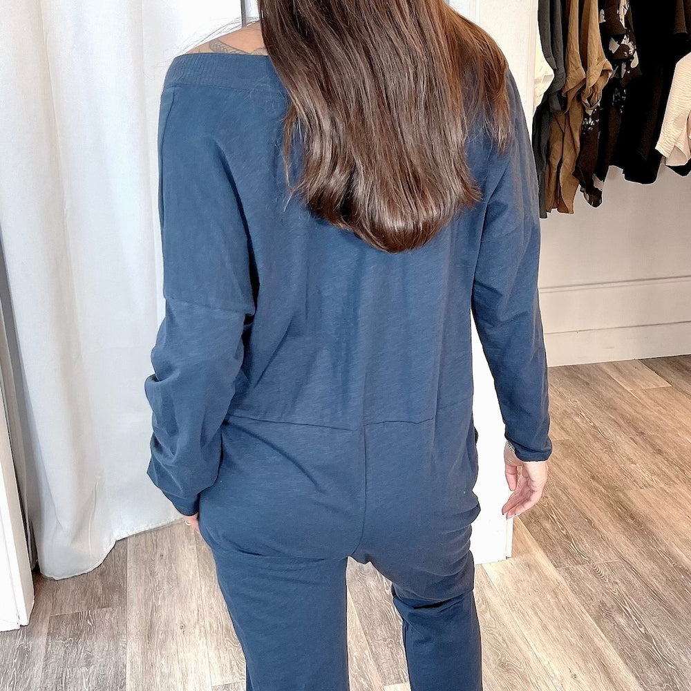 FINAL SALE- V-Neck Slouchy Fit Jogger Jumpsuit