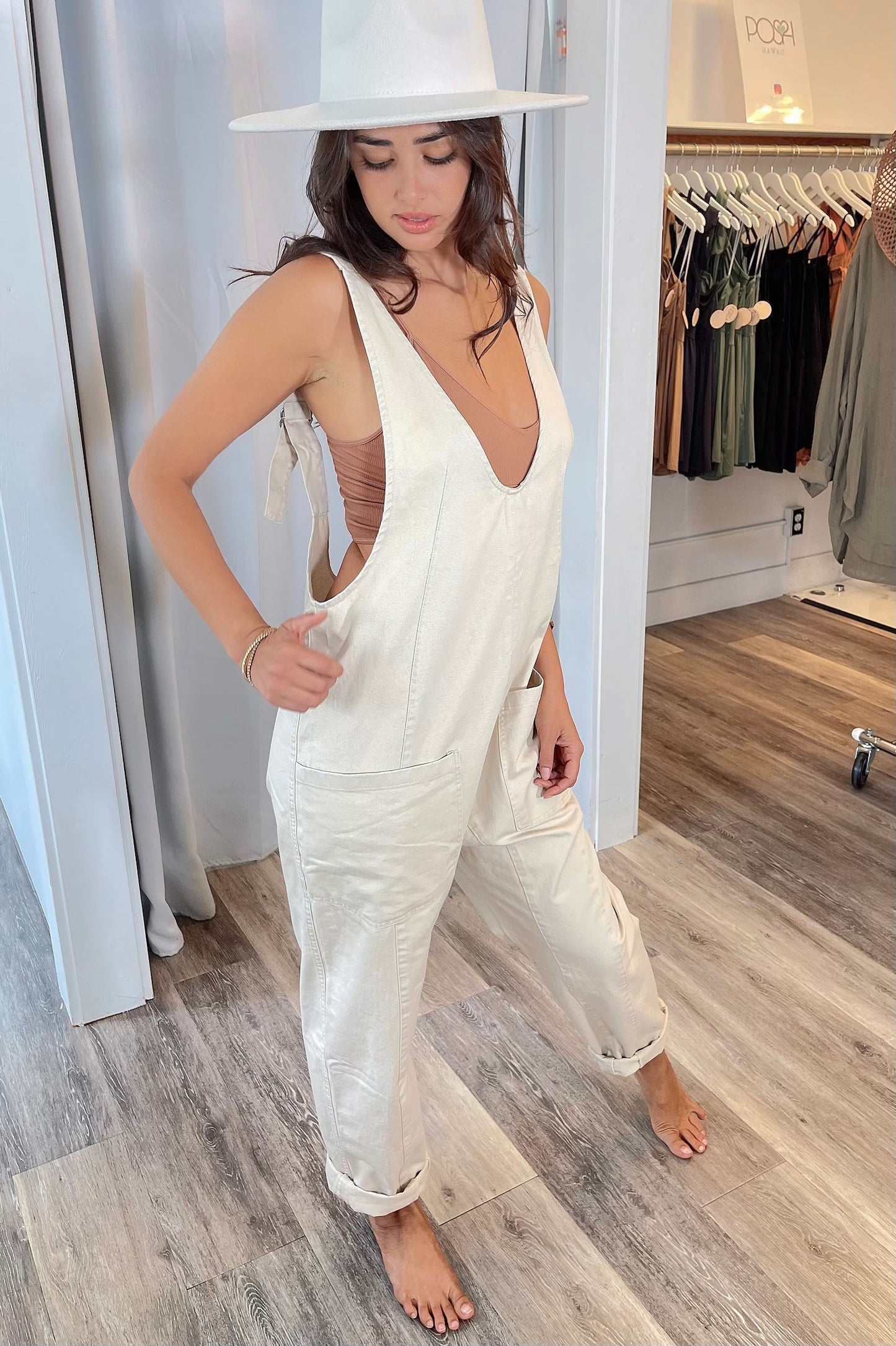 
                  
                    Adjustable Suspender Woven Jumpsuit with Pockets
                  
                