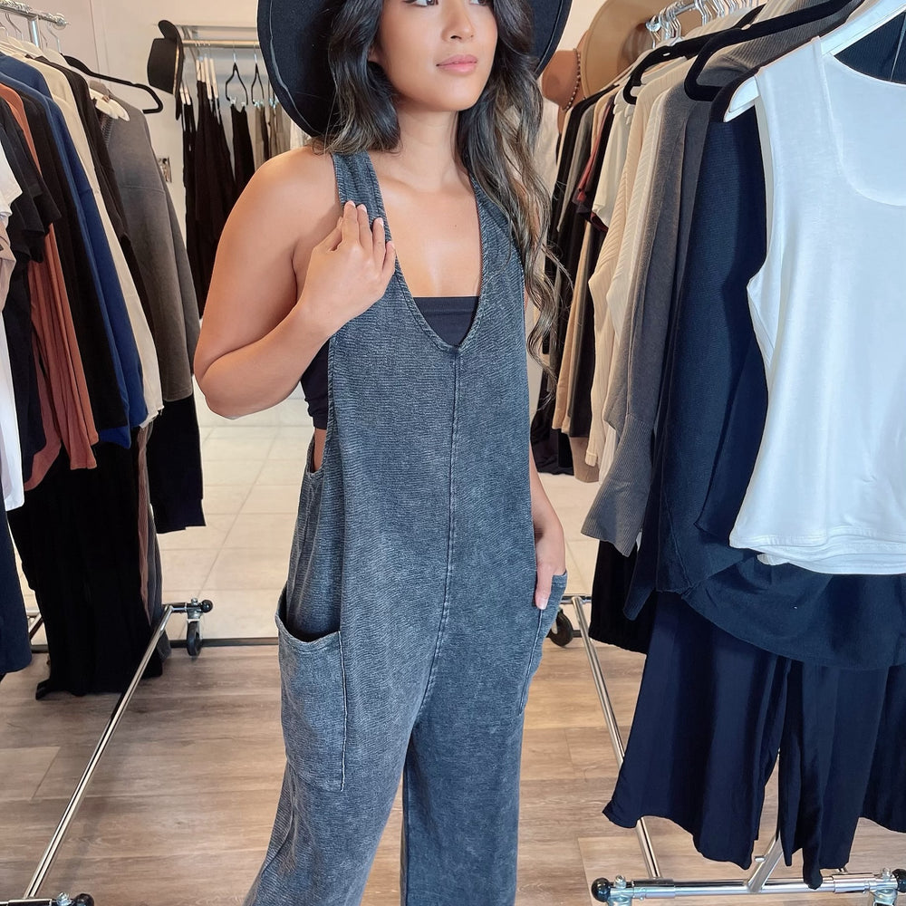 
                  
                    Washed French Terry Jumpsuit with Side Pockets
                  
                