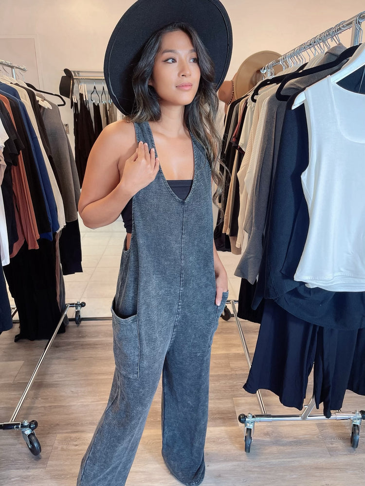 
                  
                    Washed French Terry Jumpsuit with Side Pockets
                  
                