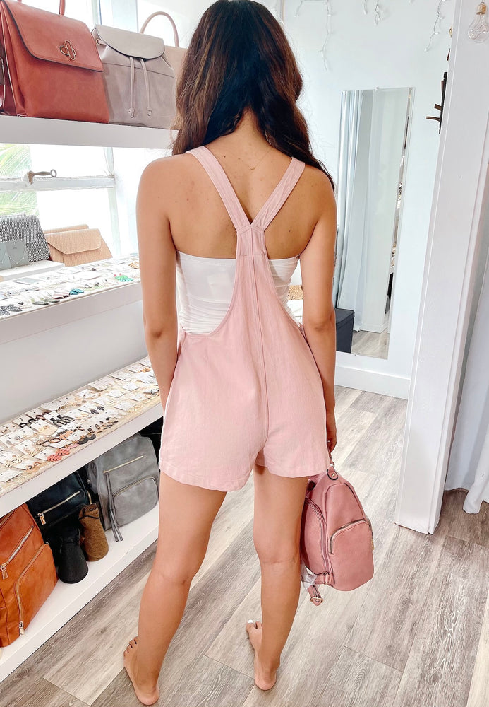
                  
                    FINAL SALE- Overall Washed Romper with Pockets
                  
                