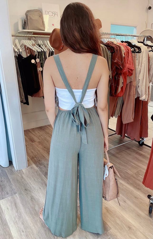 
                  
                    Overall Wide Leg Jumpsuit w Adjustable Straps
                  
                