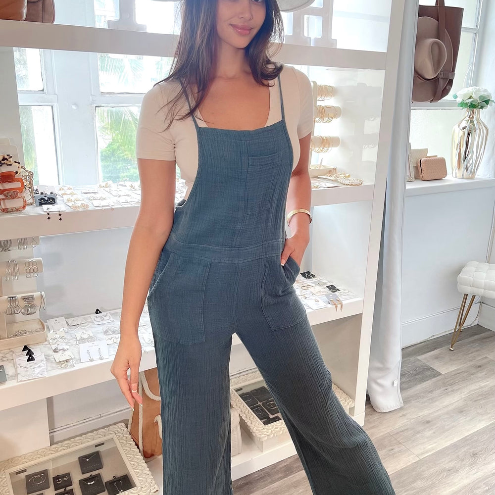 
                  
                    Washed Relaxed Fit Overall Jumpsuit with Pockets
                  
                