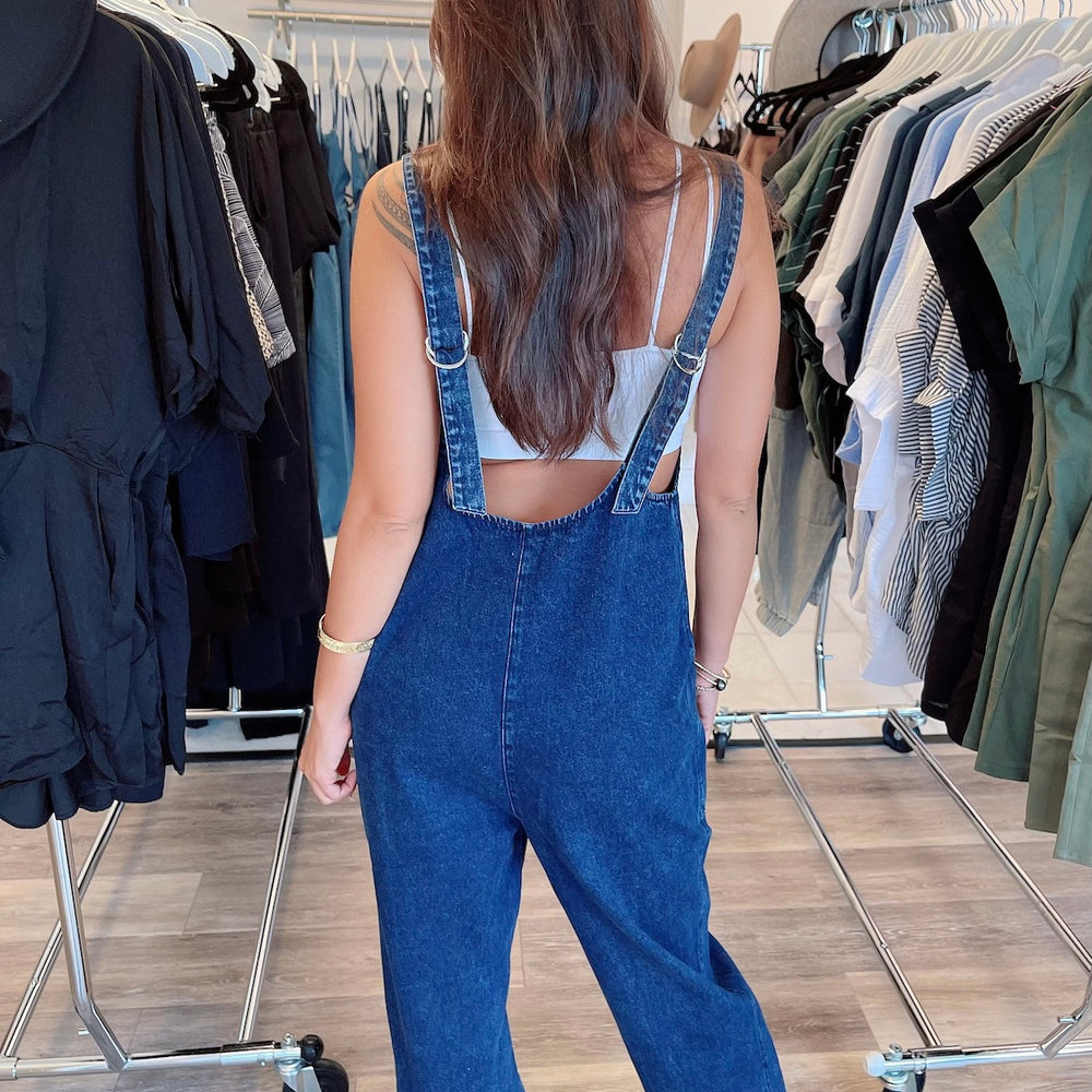 
                      
                        FINAL SALE- Denim Suspender Jumpsuit
                      
                    